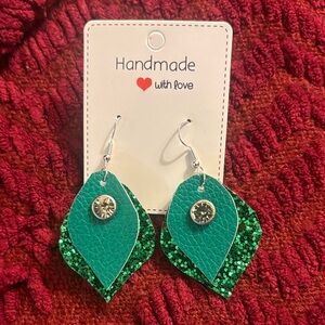 Green sparkle Earrings